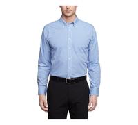 Van Heusen Men's Regular Fit Gingham Button Down Collar Dress Shirt, Periwinkle, Large