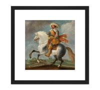 Van Hillegaert Portrait Prince Frederick Henry 8X8 Inch Square Wooden Framed Wall Art Print Picture with Mount Artery8 Black One Size