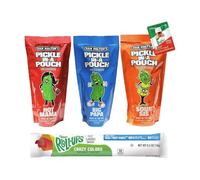 Van Holten’s Pickle-In-A-Pouch Assorted Pack 306g - Sour Sis, Hot Mama & Big Papa - Juicy, Bold & Tangy American Style Pickles with Fruit Roll & Lime Seasoning - Unique Taste vs Standard Gherkins