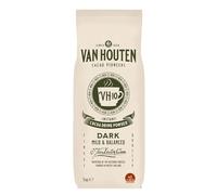 Van Houten VH10 Instant Hot Chocolate Powder for Vending Machines, Dark Mild & Balanced Cocoa Drink, 1kg Bag (Pack of 1, Total 1kg) - Smooth Creamy Hot Chocolate Mix