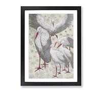 Van Hoytema, Theo Stork Family By Theo Van Hoytema Classic Painting Framed Wall Art Print, Ready to Hang Picture for Living Room Bedroom Home Office Décor, Black A2 (64 x 46 cm)