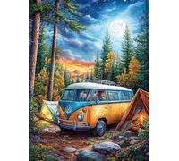 Van in Forest at Sunset 500 Piece Jigsaw Puzzle for Adults Mitos Cuento De Hadas Jigsaw Weekend Get Together Activity Whimsical Design for Friends Stress Buster 500 PCS