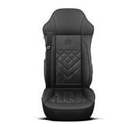 Van Large Trucks Seat Covers Tailored Leather Front Seat Cover Single Seat Cover compatible with for DAF XF XG/XG+ XD CF LF MX-11 MX-13 2001-2026 1SEAT,Style A Right-Black Napa