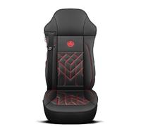 Van Large Trucks Seat Covers Tailored Leather Front Seat Cover Single Seat Cover compatible with for Volvo FH FM FMX FE FL VNL 2010-2026 1SEAT,Style A Right-Red Napa