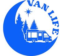Van Life Adventure Travel Decal - Car Bumper Sticker - Van - Caravan - Motorhome - Campervan - Mirror - Laptop - Wall - Camping Gifts (Blue, Large)