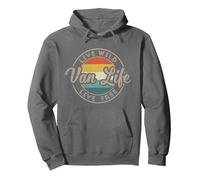 Van Life Clothing Retro Vintage Van Dwellers Vanlife Nomads Pullover Hoodie, Adult Unisex, Asphalt Grey, Medium