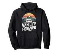 Van Life Forever Camper Van Road Trip Mountains Sunset Pullover Hoodie