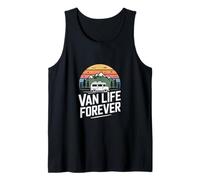 Van Life Forever Camper Van Road Trip Mountains Sunset Tank Top