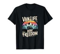 Van Life More Freedom Camper Sunset Road Trip T-Shirt