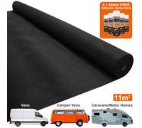 T-Mech 11M2 Van Lining Carpet Super Stretch Kit Camper Motor Homes Black & 5 Heavy Duty Adhesive Glue Spray Cans
