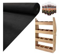 Van Lining Carpet Super Stretch + Glue & Citroen Berlingo Rack Bundle, 11m2 Black, Van Racking, Vans, Motor Homes, Cars, Shelving Unit with 4 Shelves, 12mm Plywood, 4 Tier Racking Unit