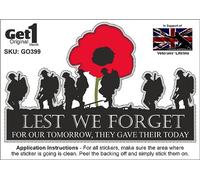 Van Lorry Sticker with Soldiers and Poppy Design - They Gave Their Tomorrow - In Support of Veteran's Lifeline