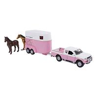 Kidsglobe Mitsubishi L200 Truck with Horse Trailer and Horses 1:32
