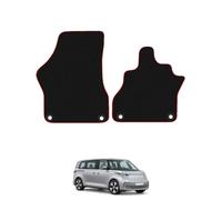 Van Mats for Volkswagen ID Buzz Van 2022 Car Mats UK-Made Tailored Fit Carpet Floor Mats Full Coverage Compatible Accessory Red Trim
