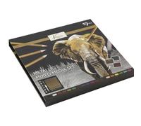 Van Nassau Fine Art Metallic Mixed Media Set, 12 Metallic Pencils and 6 Metallic Paints with a Brush in Presentation Box