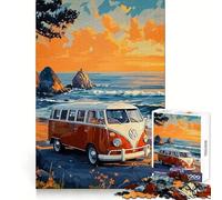 Van on The Beach 1000 Piece Jigsaw Puzzle for Adults Strategic Think Mind Calming Fun Precise Fit (50x75cm)