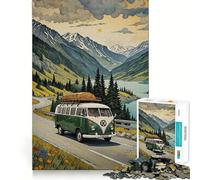 Van on The Beach 1000 Piece Jigsaw Puzzles Mind Challenge Toy High Precision Die Cut Amusing Challenge for Waiting Time (38x52cm)