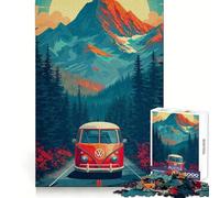 Van on The Beach Jigsaw Puzzle for Adults 1000 Pieces Mind Exercise Pleasant Leisure Exact Cut Birthday Present (38x52cm)