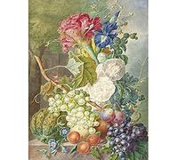 Van Os Still Life Flowers Fruit Painting Unframed Wall Art Print Poster Home Decor Premium