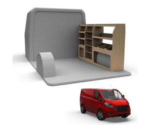 Van Racking fits Ford Transit Custom 2013-2024 (Long (L2) Wheelbase) Plywood Easy Self Assemble Tool Storage Shelving - Fitting Fixtures Included - (Driver Side)