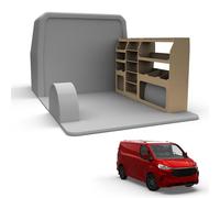 Van Racking fits Ford Transit Custom (Short (L1) Wheelbase) Plywood Easy Self Assemble Tool Storage Shelving - Fitting Fixtures Included - (Driver Side)