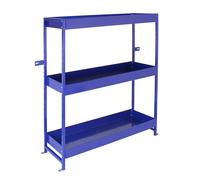 Van Racking Unit Metal Shelving Tool Parts Accessories Storage 3 Shelves Height Adjustable Heavy Duty Blue Powder Coated Steel Customisable Garage Workshop 116.5cm x 115cm x 34.8cm FREE Brackets