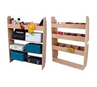 Van Racking Transit Custom & Toolbox Storage Units SWB LWB 12mm Thick Plywood Rack Shelving Organiser Driver & Passenger Side RHD LHD 136cm H x 102cm W x 30cm D FREE Non-Slip Rubber Mats