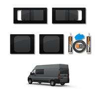Van Rear Doors + Opening Side Windows + Fixing Kit Designed for Peugeot Boxer (2006+) [Note: Only Suitable for L2, L3 or L4 Wheelbase Models.] - Camper Conversion Safety Tempered Privacy Glass Window