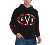 Van Rock band Halen-Men's hoodies Fitted Pull Over, 3D print Breathable Running Hoodie Made of Stretchy Material, Hooded Jumper with Practical Kangaroo Pocket Men，X-Large