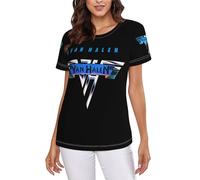 Van Rock Band Halen-Women's Classic T-Shirt Ladies Standard Short Sleeve Crew Neck T-Shirt Fashion 3D Print Graphic Basic Summer Tee Tops for Work, Daily，XXL