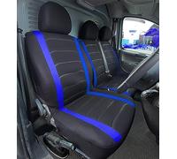 Van Seat Covers, Universal Fit Most Trucks Vans Lorry Front Seat Covers, Single & Double Car Seat Covers for Single Driver and Double Passenger Seat 2+1 seat Covers, 3D Stripe Print, (NewBlack & Blue)