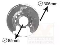 Brake disc cover Front Axle Right Zinc-coated 0620372 VAN WEZEL for BMW 3