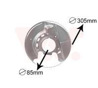 Brake disc cover Front Axle Right Zinc-coated 0620372 VAN WEZEL for BMW 3