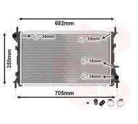 VAN WEZEL 18002265 Radiator, engine cooling for FORD