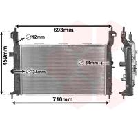 VAN WEZEL 37002345 Radiator, engine cooling for OPEL