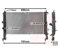 VAN WEZEL 37002346 Radiator, engine cooling for OPEL,VAUXHALL