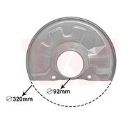 Brake disc cover Front Axle Left Zinc-coated 5940371 VAN WEZEL for MITSUBISHI
