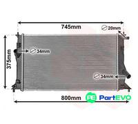 VAN WEZEL ENGINE COOLING RADIATOR 27002183 FOR MAZDA