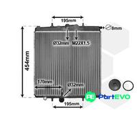 VAN WEZEL ENGINE COOLING RADIATOR 40002188 FOR PEUGEOT