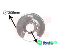 VAN WEZEL FRONT LEFT BRAKE DISC SPLASH GUARD 0620371 FOR BMW