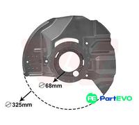 VAN WEZEL FRONT RIGHT BRAKE DISC SPLASH GUARD 0646372 FOR BMW