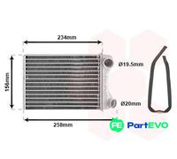 VAN WEZEL INTERIOR HEATING HEAT EXCHANGER 17006242 FOR FIAT