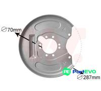 VAN WEZEL REAR LEFT BRAKE DISC SPLASH GUARD 3225373 FOR MITSUBISHI VOLVO