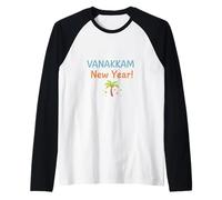 Vanakkam New Year Tamil Kerala Expat Celebration Design Raglan Baseball Tee