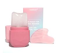 VANALIA Ice Roller and Gua Sha Set for Face, Eyes and Neck - Skin Care Beauty Tools to Brighten Skin and Enhance Natural Glow (Pink)