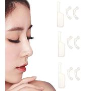 VANANA 3 Pairs Nose Lifting Shaper Inserts, Invisible Nose Lifter Soft Silicone No Pain Nose Up Corrector Beauty Tool, Comfortable Easy Install Removable (White L, 3 Pairs)
