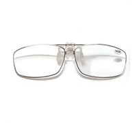 VANANA Clip On Blue Light Blocking Reading Glasses, Flip Up Magnifying Glasses, Metal full-Frame Magnifiers Lenses Readers for men and women with Portable glasses case (Clear, 4, multiplier_x)