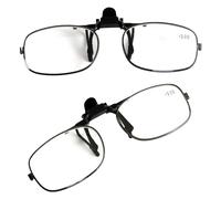 VANANA Clip On Rimmed Reading Glasses, Flip Up Magnifying Glasses, Metal full-Frame Magnifiers Lenses Readers Unisex (Black Full Frame, 2.5, multiplier_x)