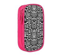 VANANI Black White Snake Skin Large Capacity Pencil Case, Multifunctional Pencil Case, Zipper Portable Pencil Case, Student Office Supplies.