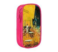 VANANI Cafe Terrace at Night Large Capacity Pencil Case, Multifunctional Pencil Case, Zipper Portable Pencil Case, Student Office Supplies.